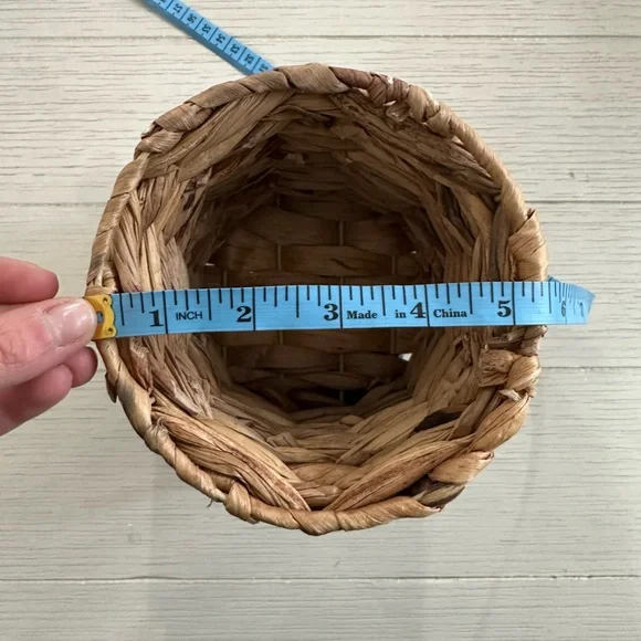Small Rattan Basket Stand • Trinket Basket • Mini Plant Stand - Picture 6 of 7